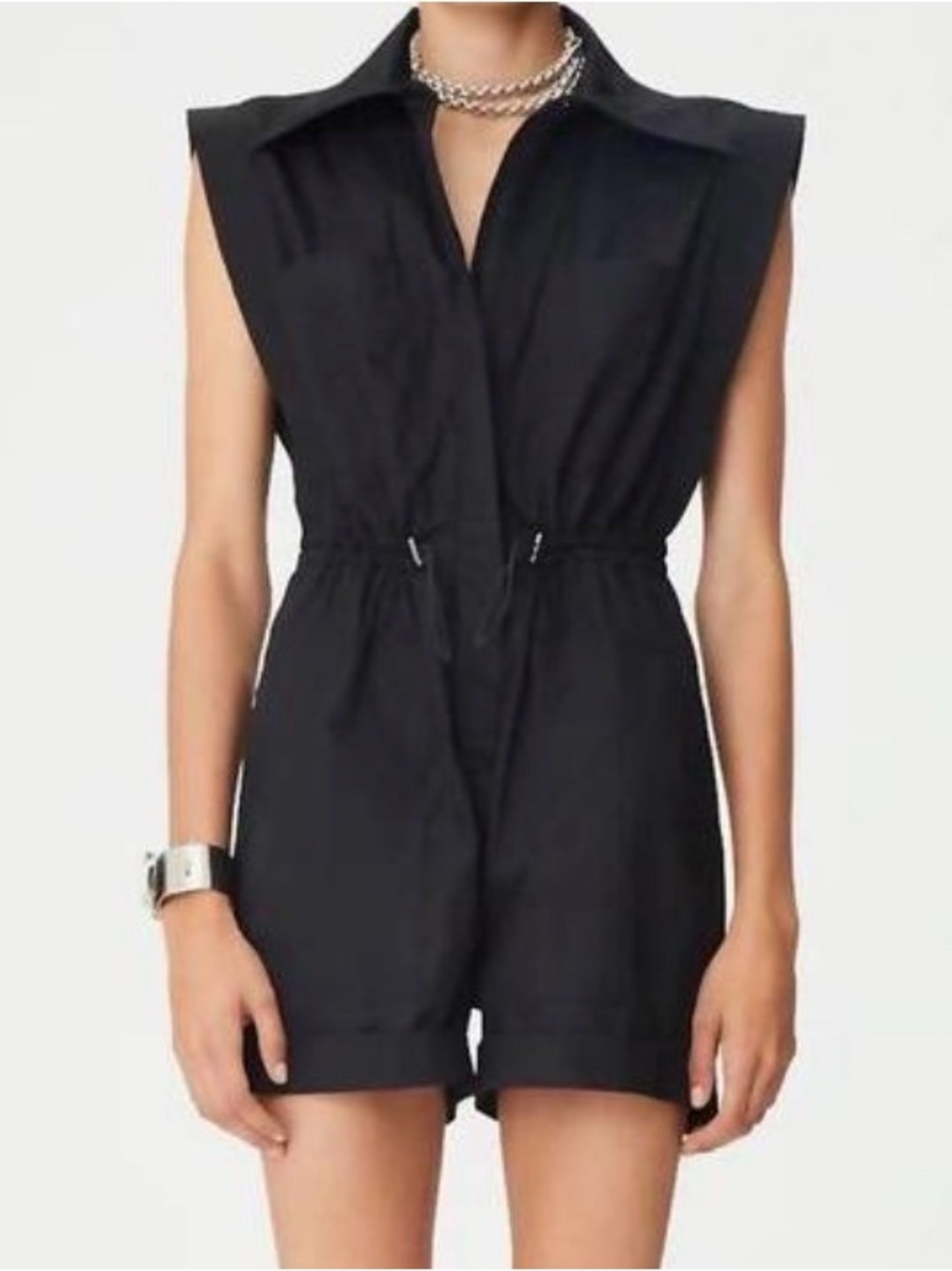 MARIA CHER Bahia Ursula Romper in Black Size Medium
